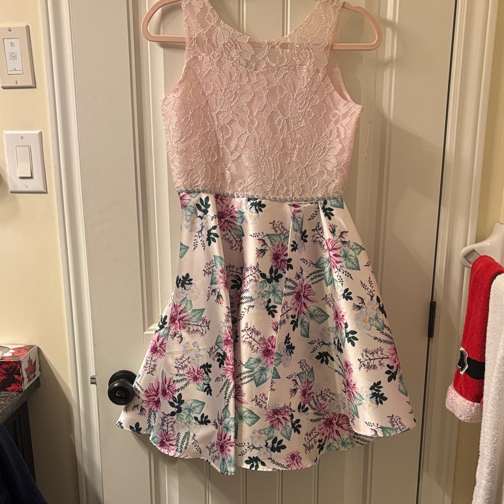 Emily Rose Pink Lace and Floral Dress